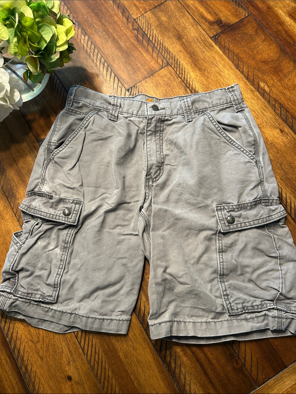 Carhartt Gray Relaxed Fit Cargo Shorts 32